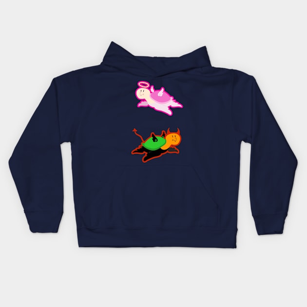 Good Bad Turtles Kids Hoodie by saradaboru